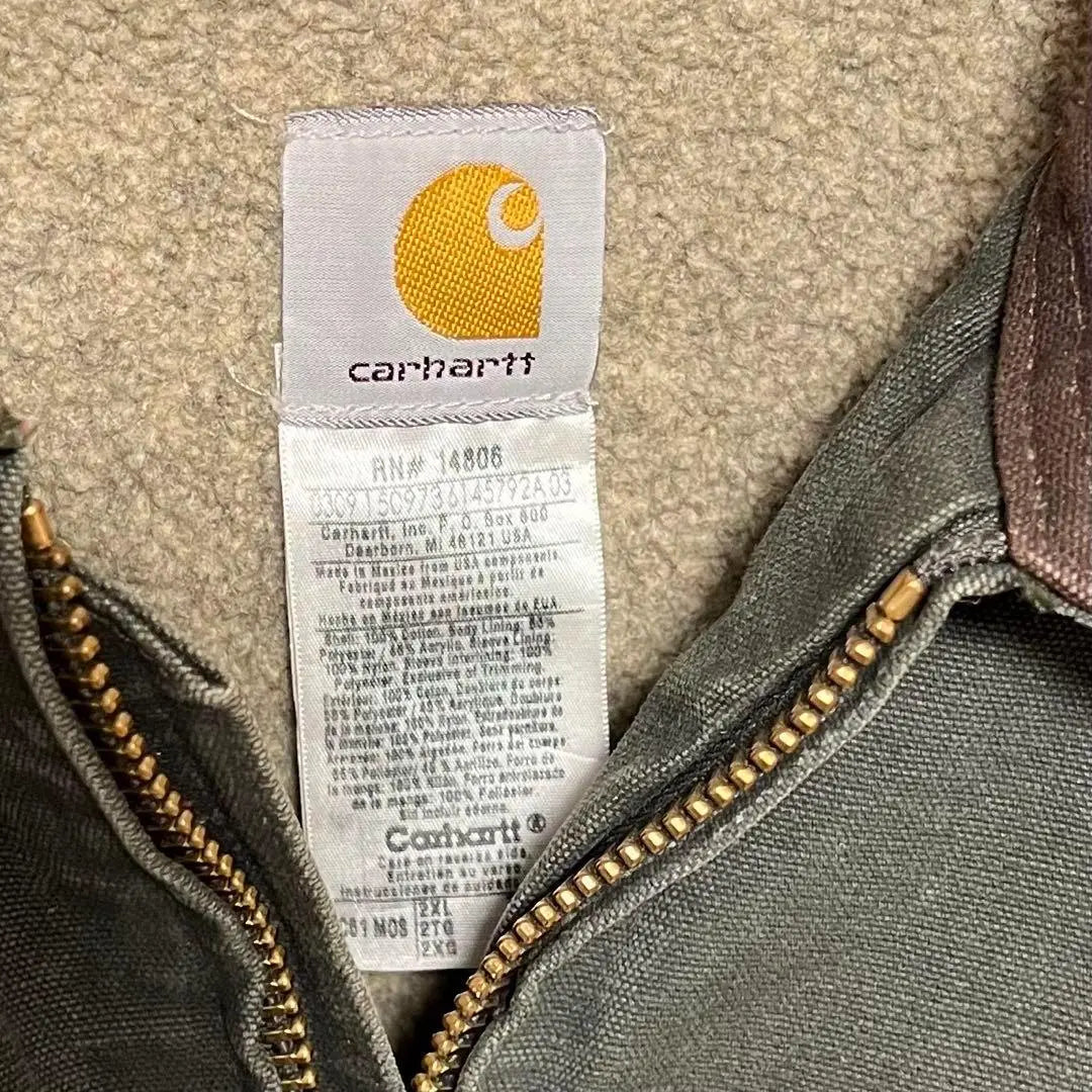 2239 [Talla 2XL poco común] Chaqueta tipo blusón de pato con logotipo corporativo de Carhartt ♤ en cuero