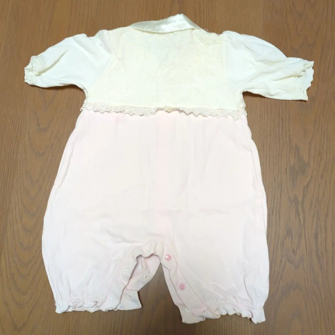 Sizes 50-60: Pink and white romper with ribbon