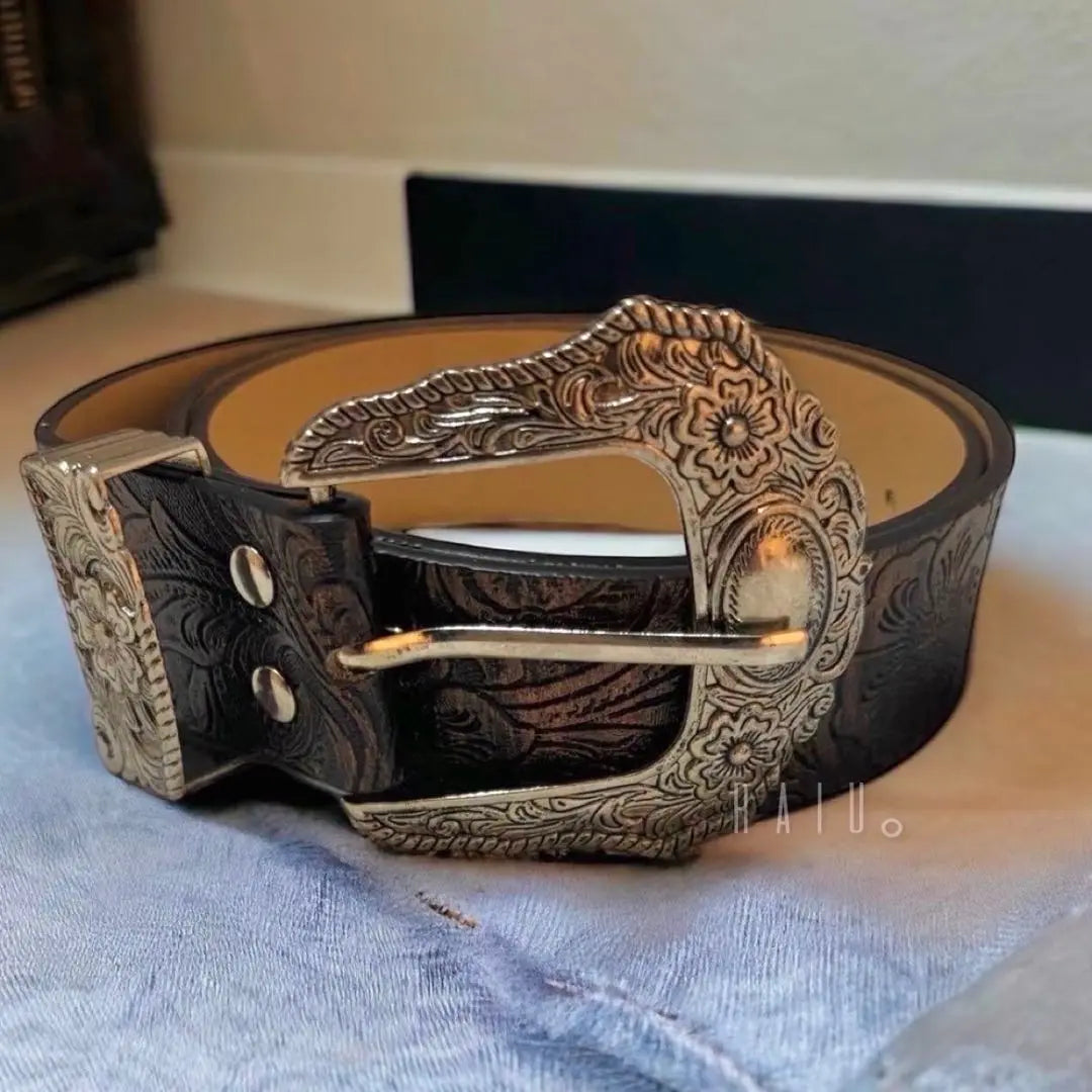 Western belt used clothing y2k American casual grunge antique retro