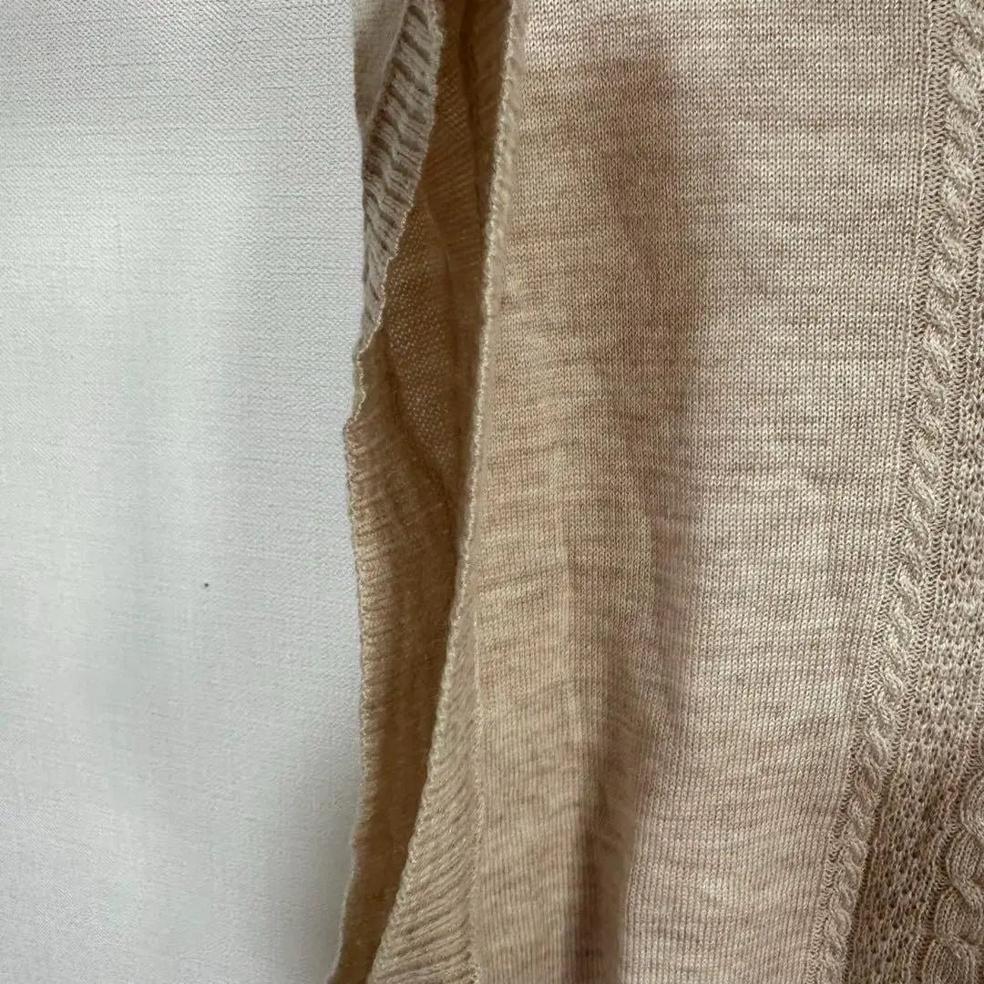 New LARGE Knit Night Sleeve No Sleeve Beige L size Simple