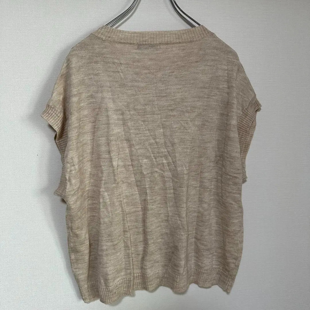 New LARGE Knit Night Sleeve No Sleeve Beige L size Simple