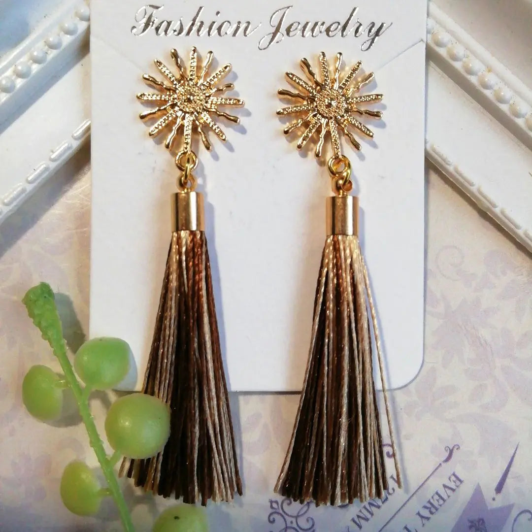 Fashion earrings/earrings sun design fringe (handmade)