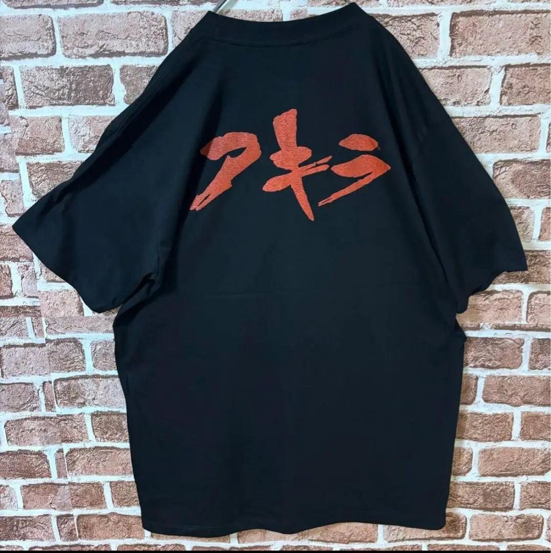 [Very popular❗️] Akira☆Big logo, double-sided print, T-shirt, black, brand new, unused