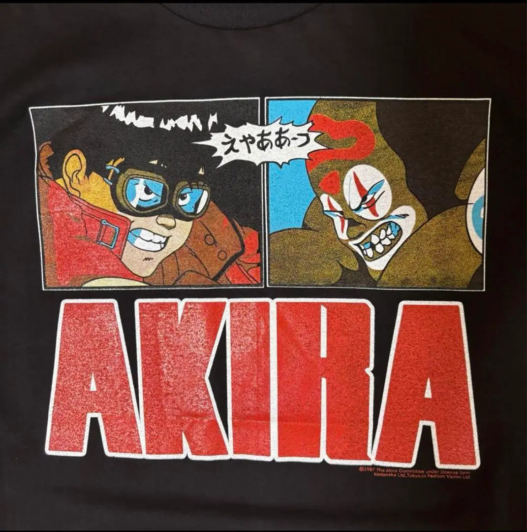 [Muy popular❗️] Akira☆Logotipo grande, impresión a doble cara, camiseta, negra, nueva, sin usar