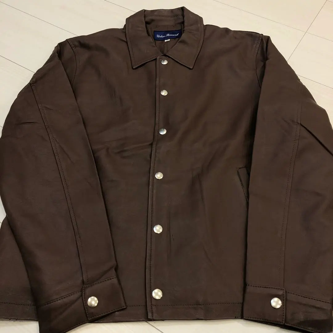 Urban Research Leather Jacket Coach Jacket Blouson Defective 40 Brown