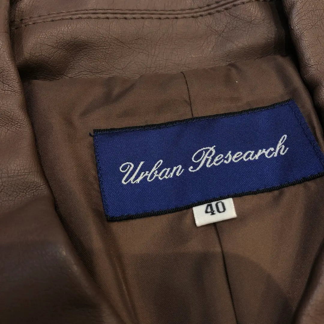 Urban Research Leather Jacket Coach Jacket Blouson Defective 40 Brown