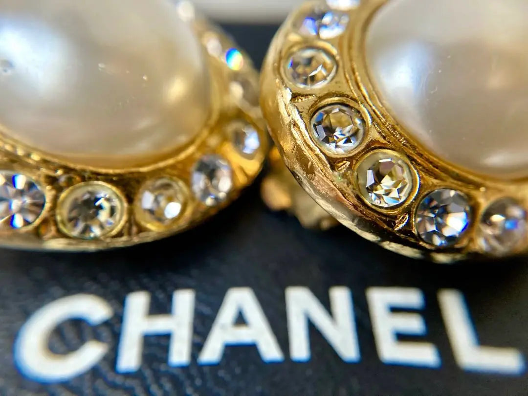 Pendientes Chanel Vintage Pearl Stone Oval Oro amarillo | シャネル ヴィンテージ パール ストーン オーバル イヤリング イエローゴールド