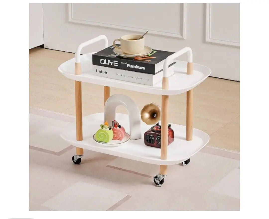 Kitchen wagon with casters, white