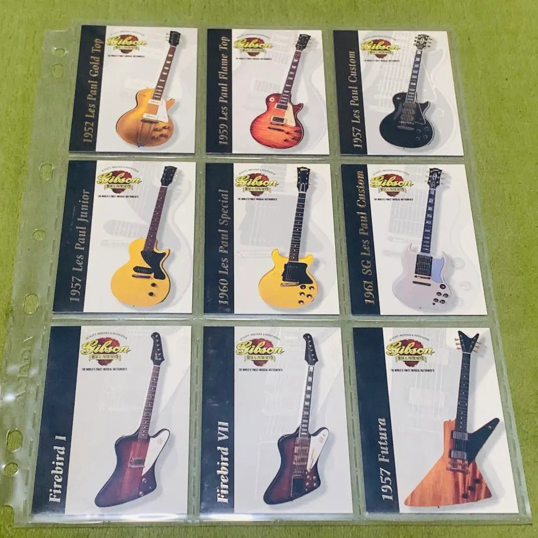 Rara★Serie 1 de tarjetas coleccionables de guitarras Gibson, en su totalidad, 50 tarjetas