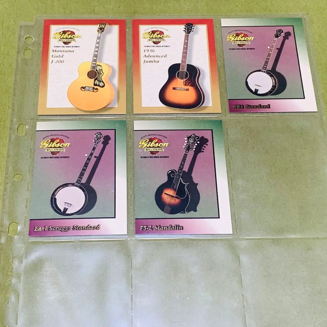 Rara★Serie 1 de tarjetas coleccionables de guitarras Gibson, en su totalidad, 50 tarjetas