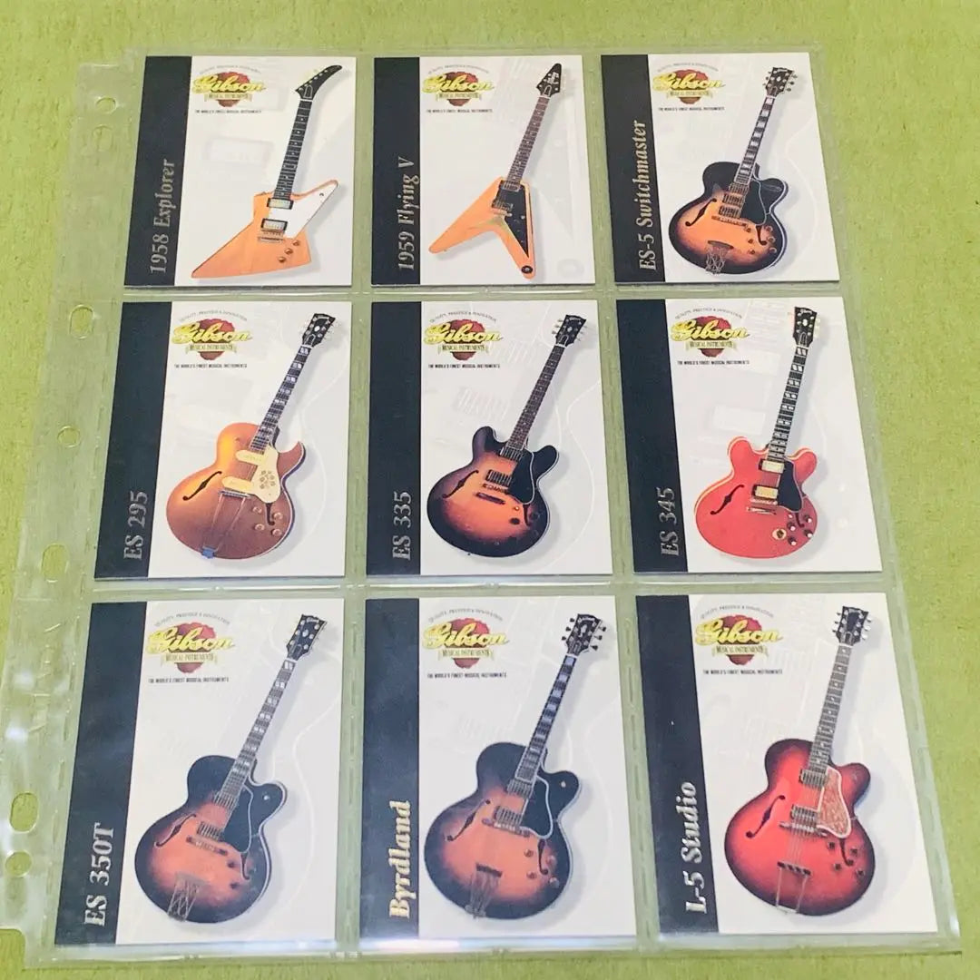 Rara★Serie 1 de tarjetas coleccionables de guitarras Gibson, en su totalidad, 50 tarjetas