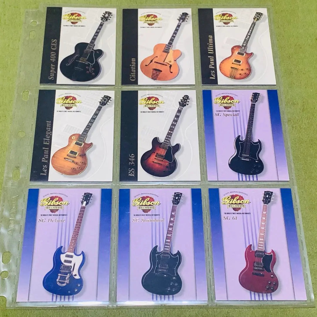 Rara★Serie 1 de tarjetas coleccionables de guitarras Gibson, en su totalidad, 50 tarjetas