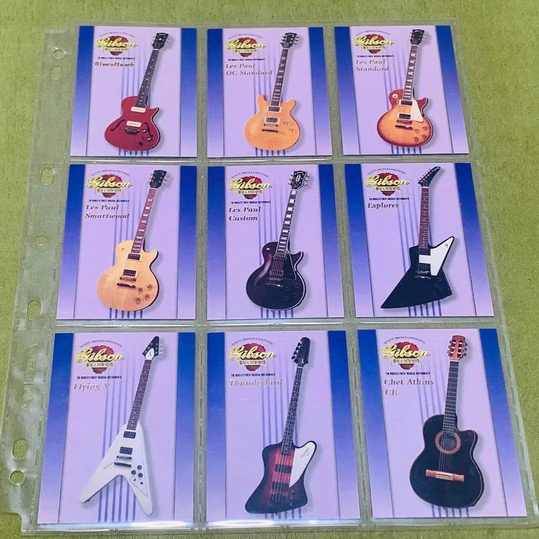 Rara★Serie 1 de tarjetas coleccionables de guitarras Gibson, en su totalidad, 50 tarjetas