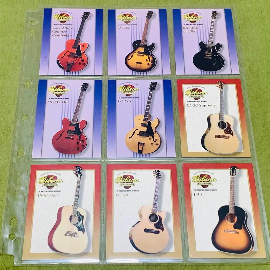 Rara★Serie 1 de tarjetas coleccionables de guitarras Gibson, en su totalidad, 50 tarjetas