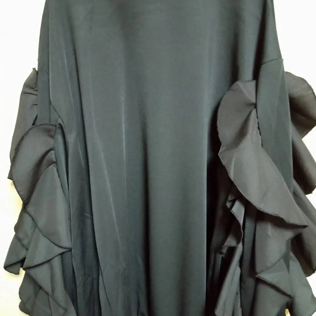 [MAITREYA 369] Brand new and unused ♡ ruffles ♡ top ♡ elegant 【M-L】 black