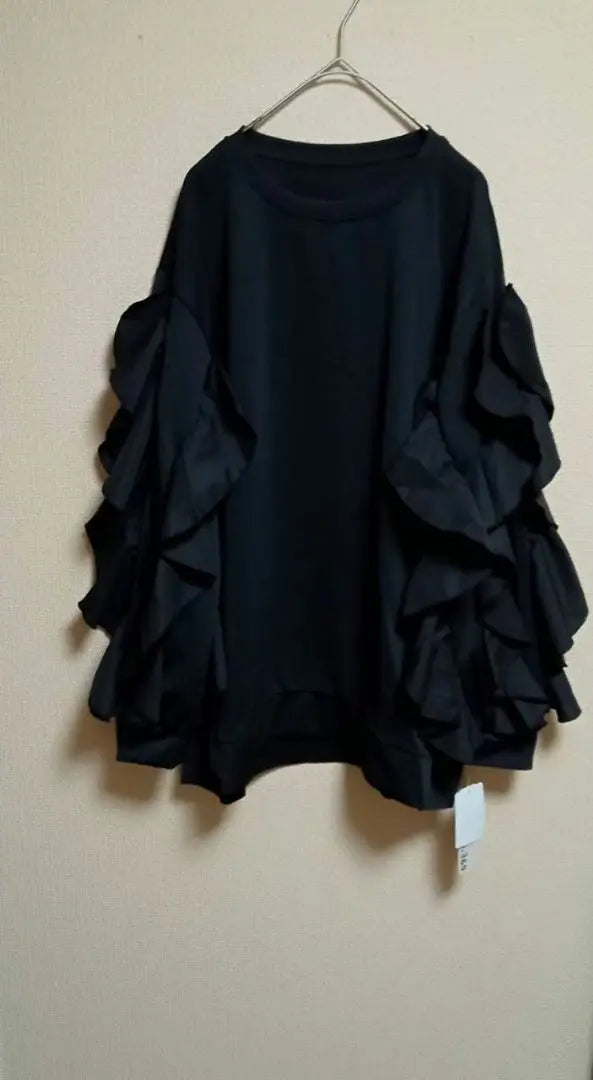 [MAITREYA 369] Brand new and unused ♡ ruffles ♡ top ♡ elegant 【M-L】 black