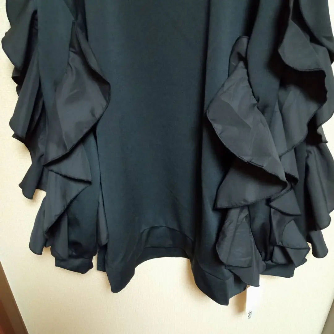 [MAITREYA 369] Brand new and unused ♡ ruffles ♡ top ♡ elegant 【M-L】 black