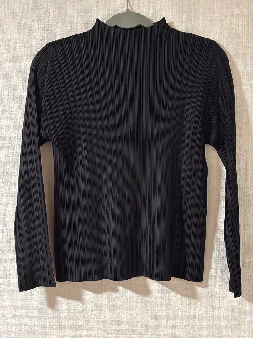 PLEATS PLEASE Black Pleated High Neck Long Sleeve