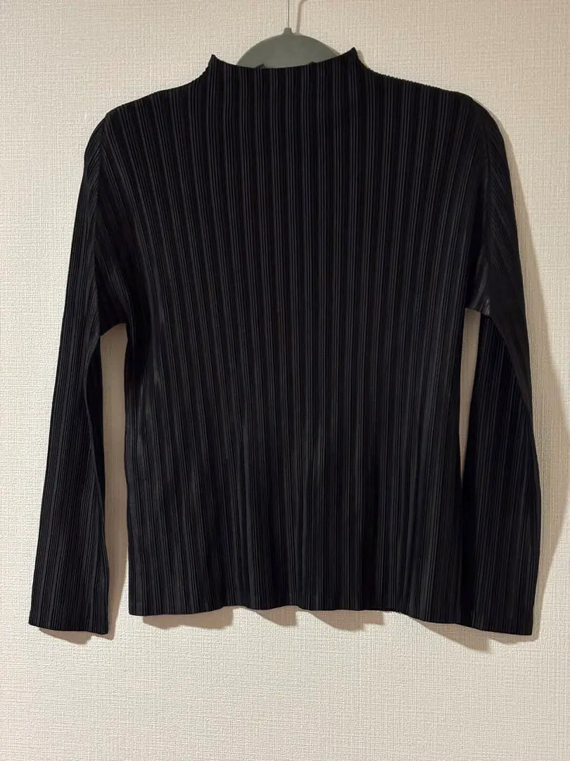 PLEATS PLEASE Black Pleated High Neck Long Sleeve