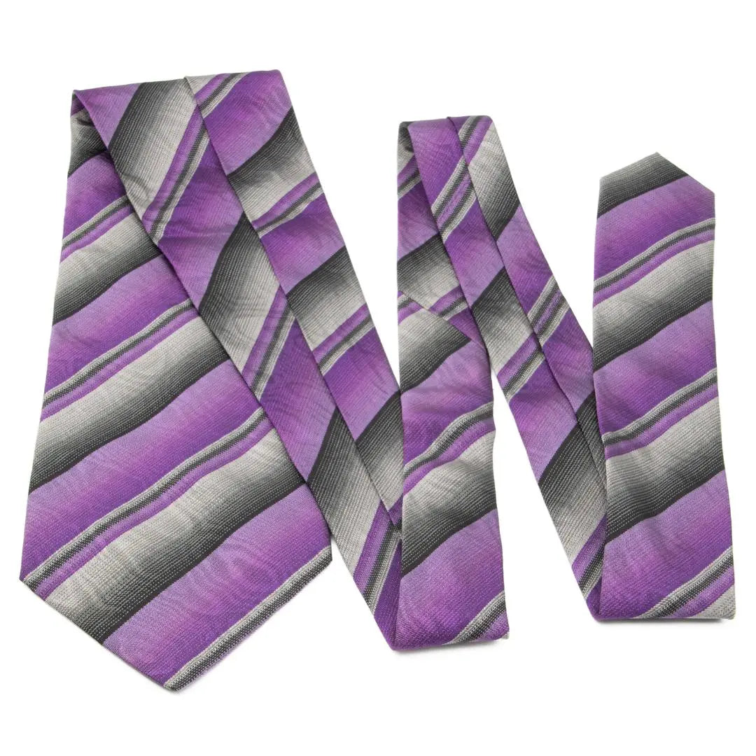 Vivienne Westwood Tie Like New Jacquard Purple Black Stripe