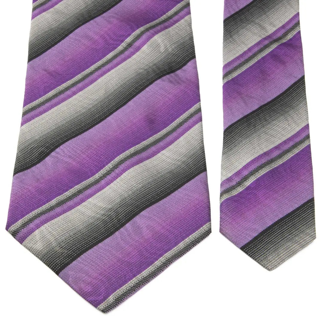 Vivienne Westwood Tie Like New Jacquard Purple Black Stripe