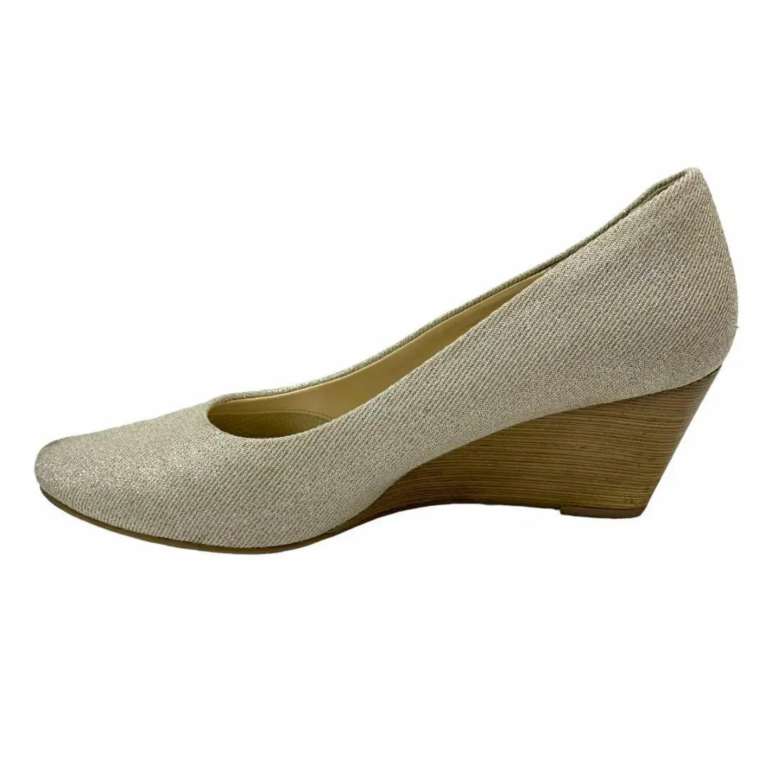 ★Good condition★ Pitti (24) Pumps Wedge Sole Almond Toe Classic