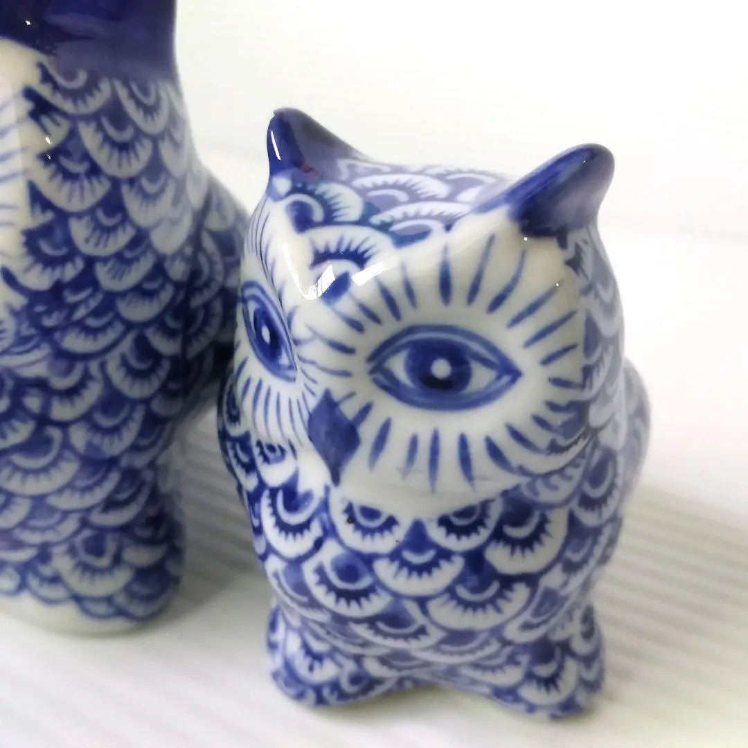 Owl owl dyed pottery figurine lucky charm object bird interior entrance decoration