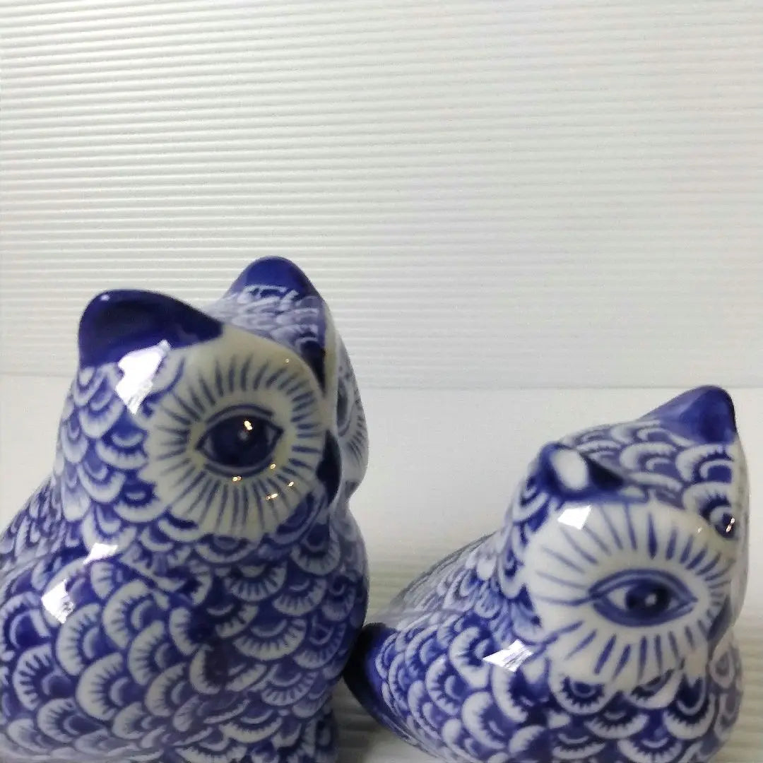 Owl owl dyed pottery figurine lucky charm object bird interior entrance decoration