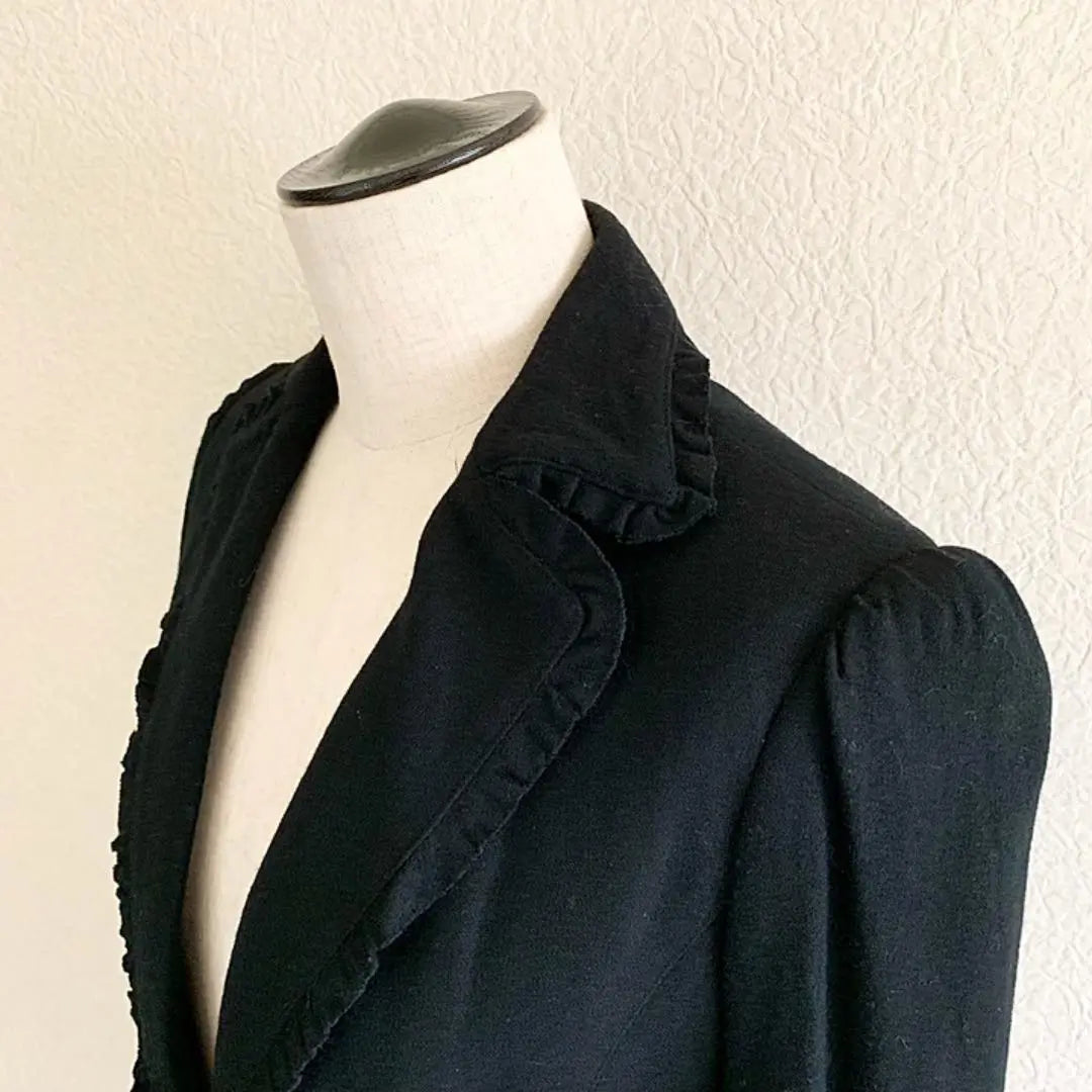 Ruffle jacket black winter wear