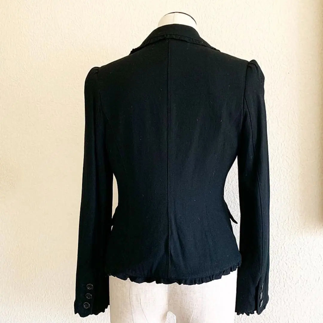 Ruffle jacket black winter wear