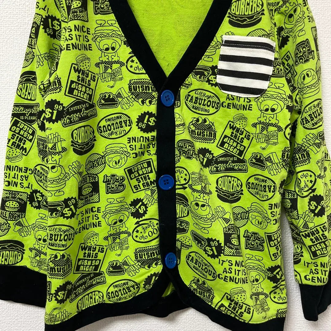 SHORH KID'S Show Kids Cardigan 120 Children's Clothing Yellow Green