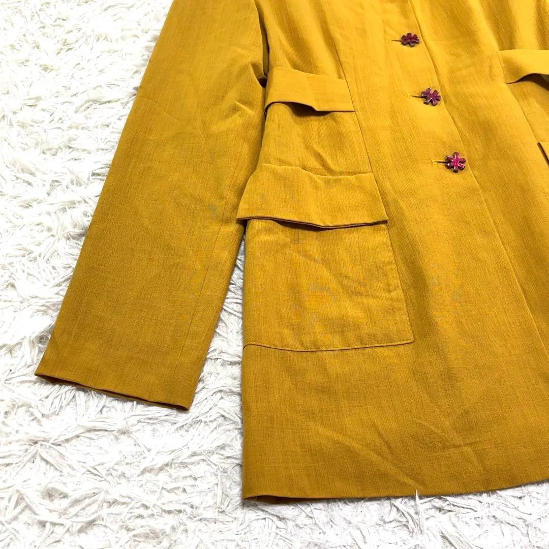 Beautiful condition Hokomomora jacket L, carefully selected buttons, A-line, wool, early spring coat