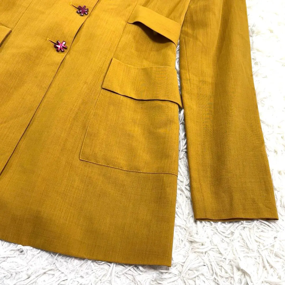 Beautiful condition Hokomomora jacket L, carefully selected buttons, A-line, wool, early spring coat