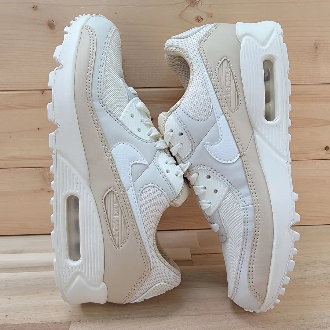 Nike Air Max 90 Mujer Blanco/Beige 25cm | ナイキ ウィメンズ エアマックス90 ホワイト/ベージュ 25cm