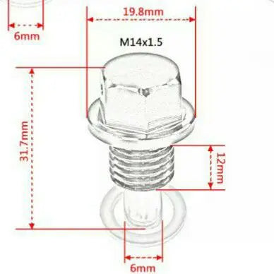 ✨New✨M14×1.5 Strong magnet drain bolt, black, aluminum