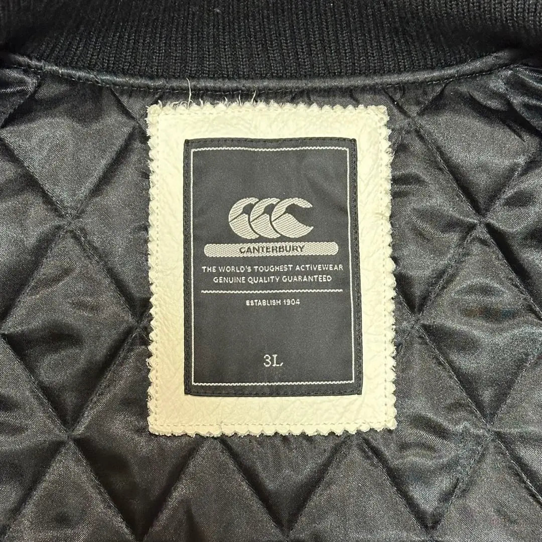 Rugby CANTERBURY Canterbury leather stadium jacket embroidered sleeve leather