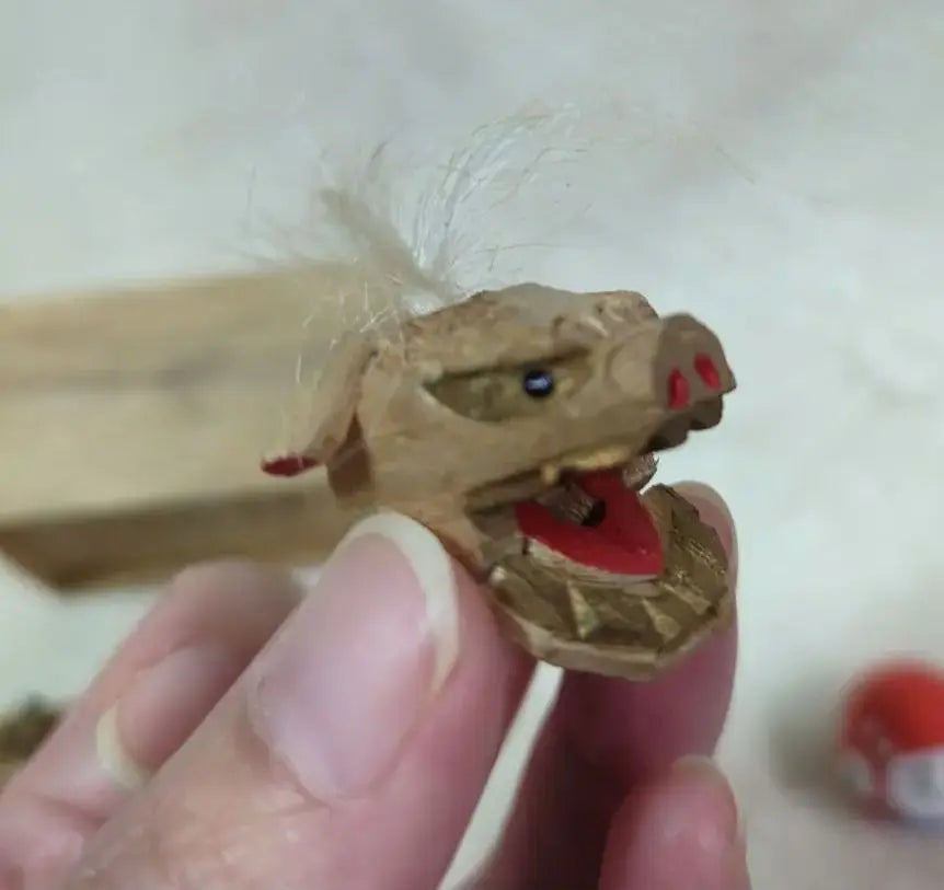 Lion getting up / traditional craft lion head Kaga Hyakuman getting up wooden wood carving New Year