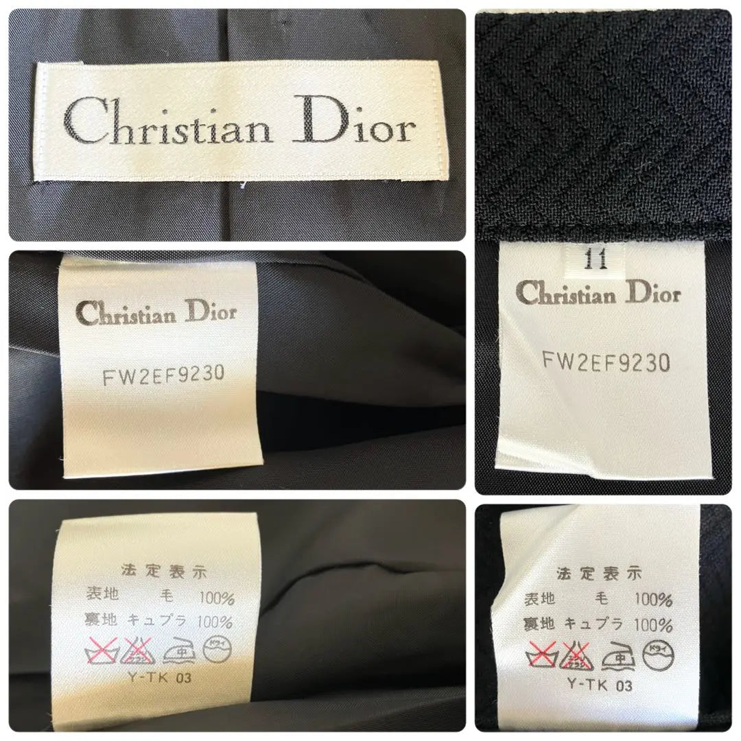 Conjunto de chaqueta y falda de lana de Christian Dior en color negro talla L