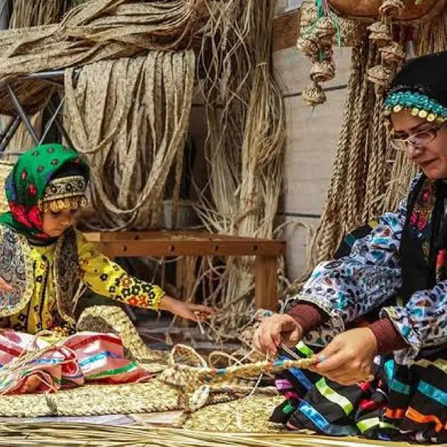 Estuche para artículos pequeños, cesta, cesta, artículos varios, tejido a mano, materiales naturales hechos a mano de Irán, almacenamiento