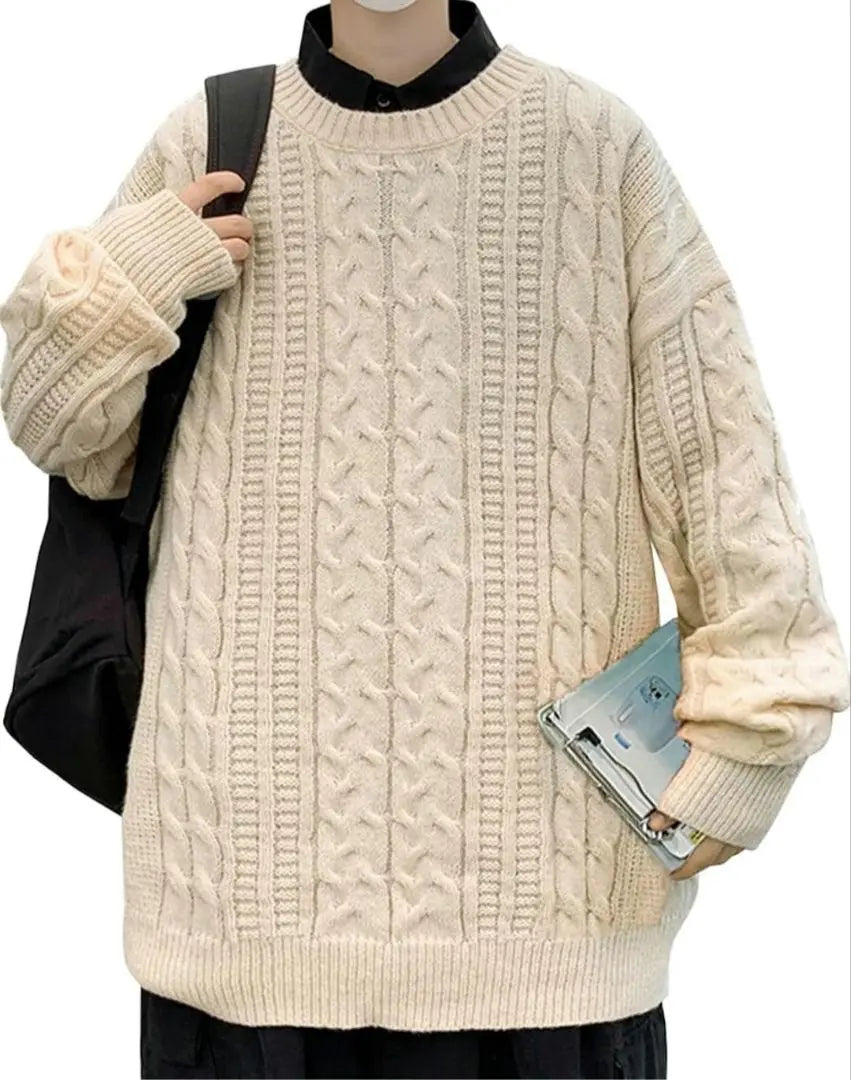 Knit/Sweater/Men's Loose L Stylish Crew Neck Large Size | ニット/セーター/ メンズ ゆったりL おしゃれ クルーネック 大きいサイズ