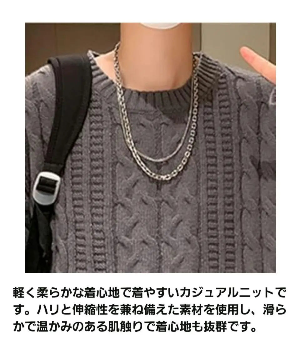 Knit/Sweater/Men's Loose L Stylish Crew Neck Large Size | ニット/セーター/ メンズ ゆったりL おしゃれ クルーネック 大きいサイズ