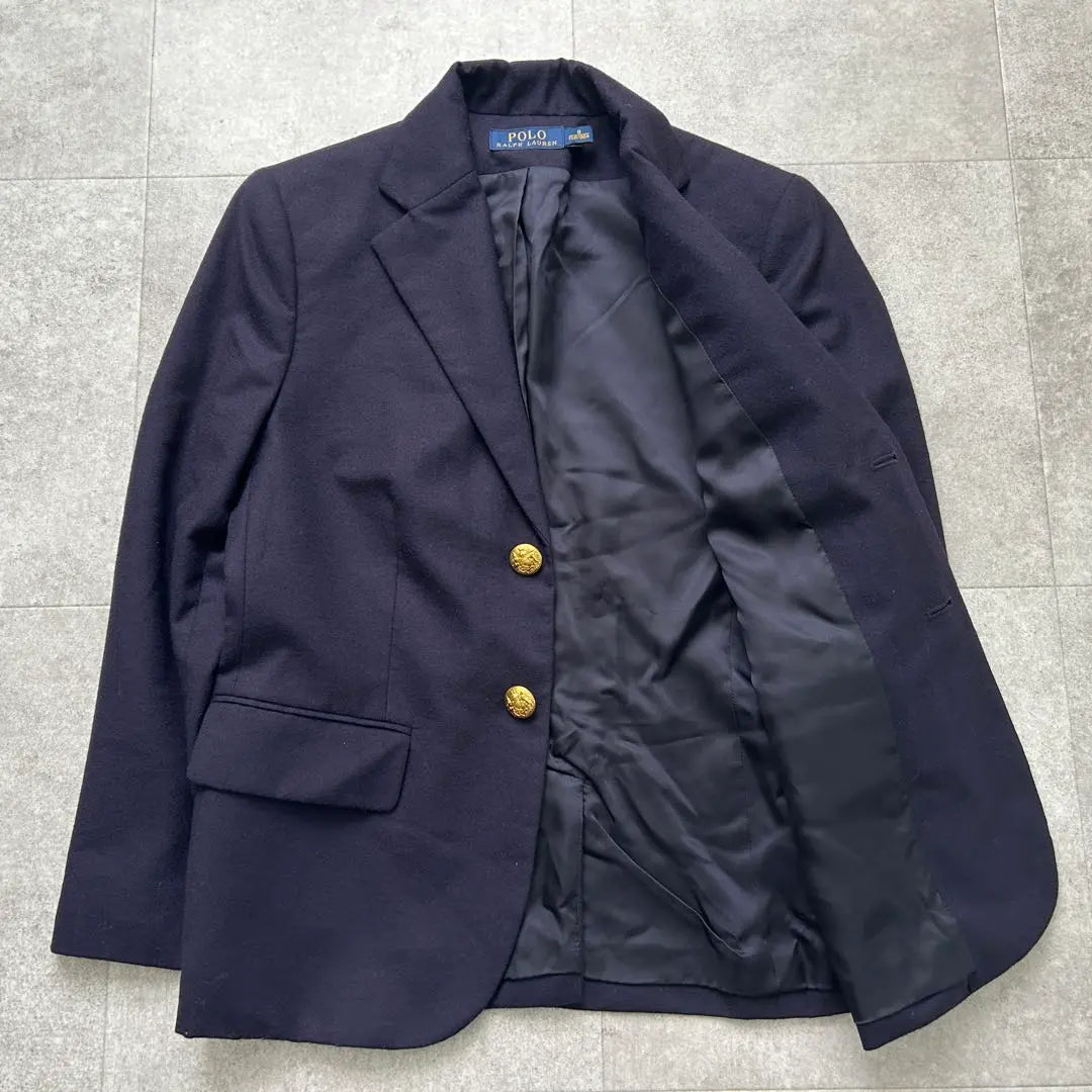 Ralph Lauren Navy Blazer 0 (S equivalent) Navy Blazer Tailored Gold Button