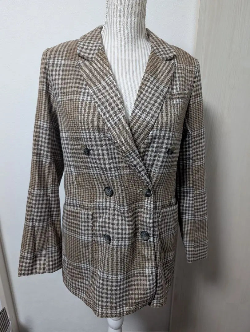 MERCURYDUO★Checked Tailored Jacket Brown