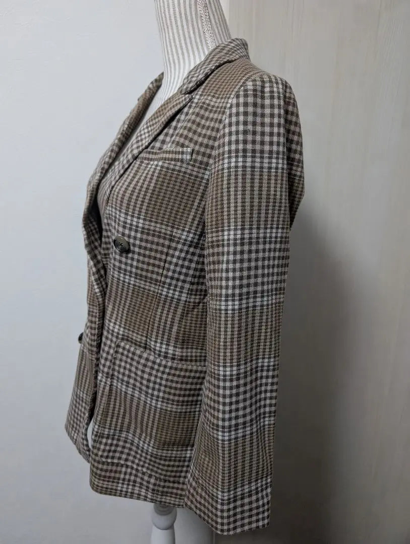 MERCURYDUO★Checked Tailored Jacket Brown