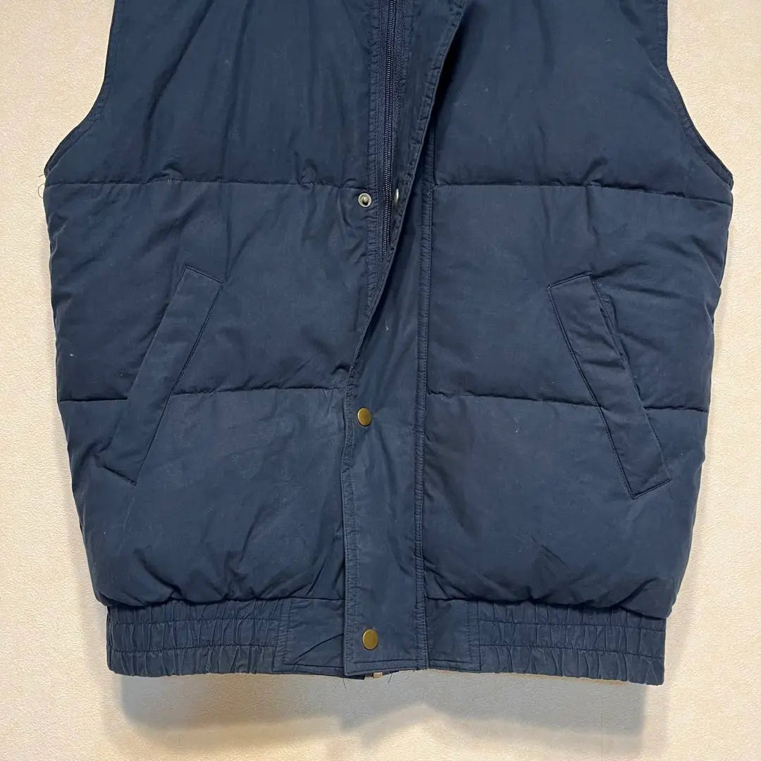 Down vest Navy Cotton Thick Vintage Blue Feather