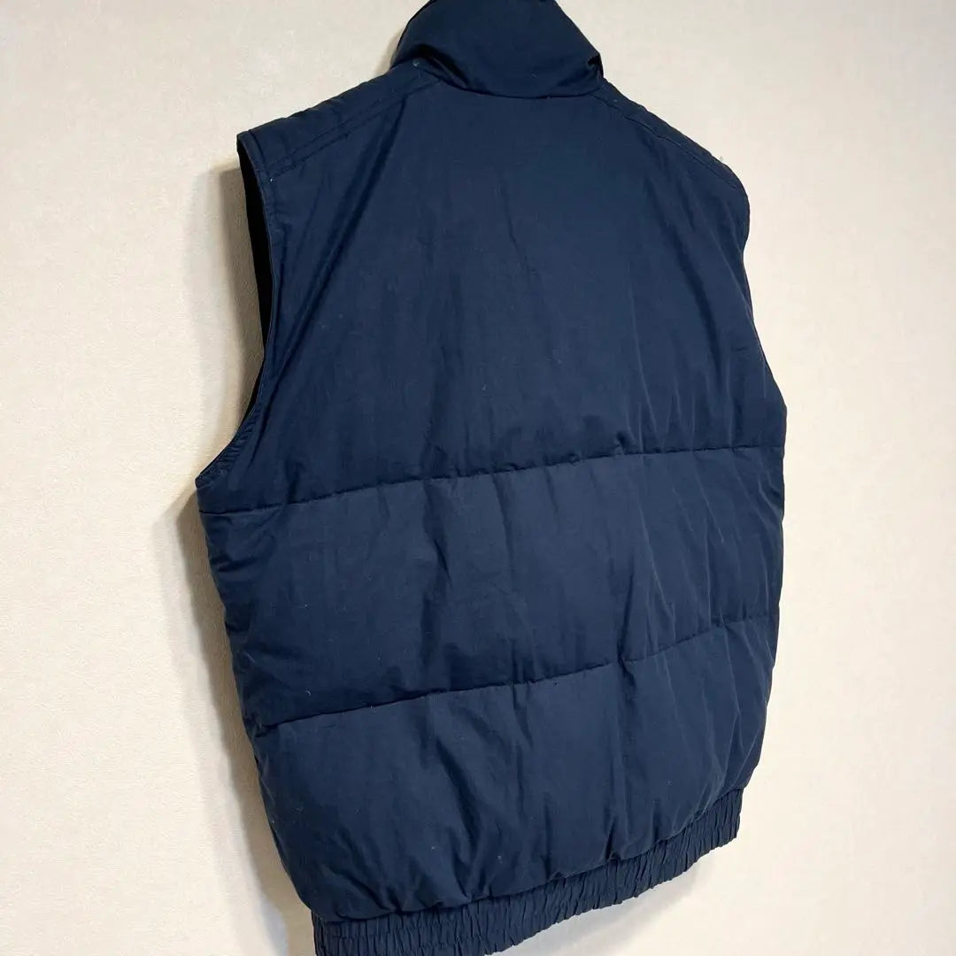 Down vest Navy Cotton Thick Vintage Blue Feather