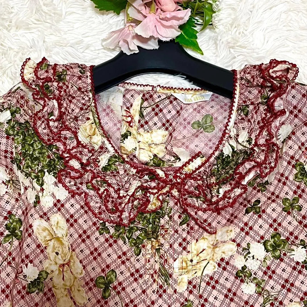 [Extremely beautiful condition✨] Pink House St. Patrick Parade Print Dress Rabbit