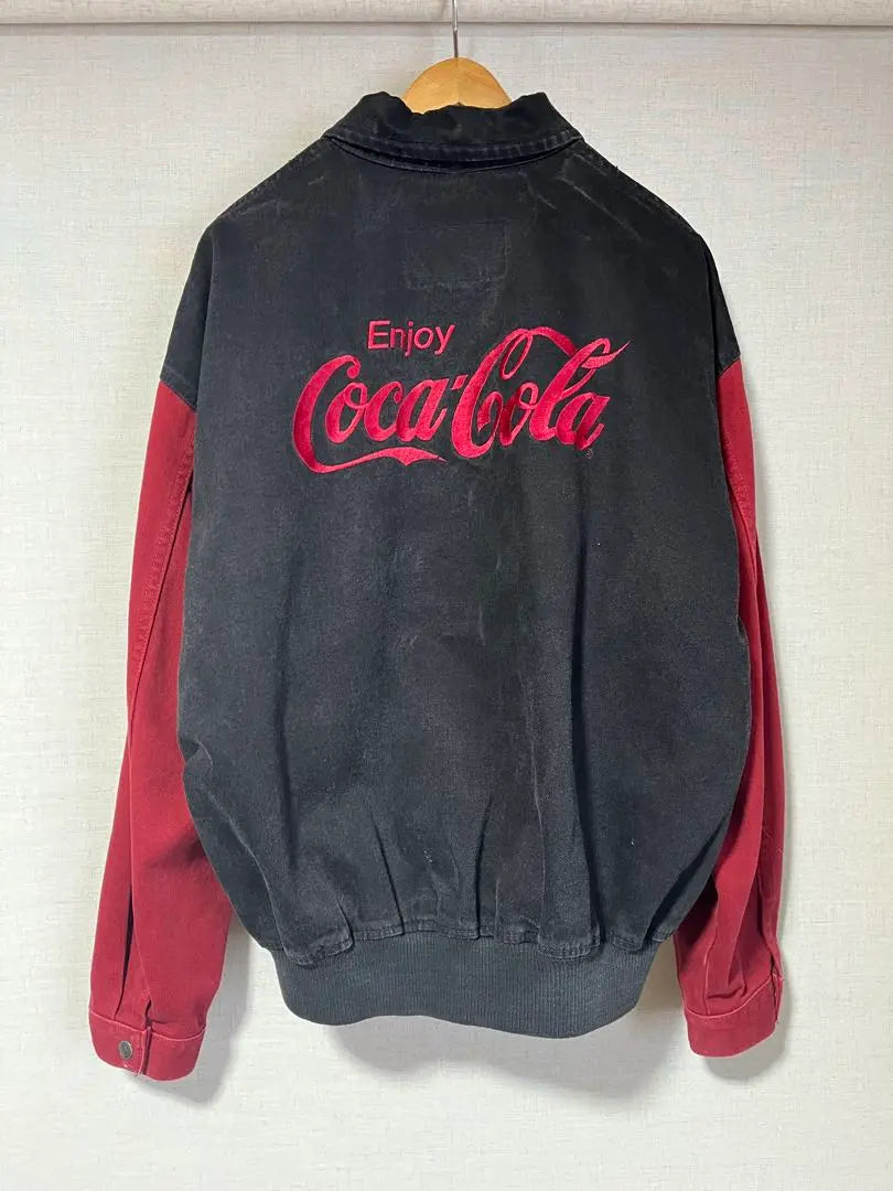 Vintage denim blouson Coca-Cola Canada made varsity jacket denim stadium jacket