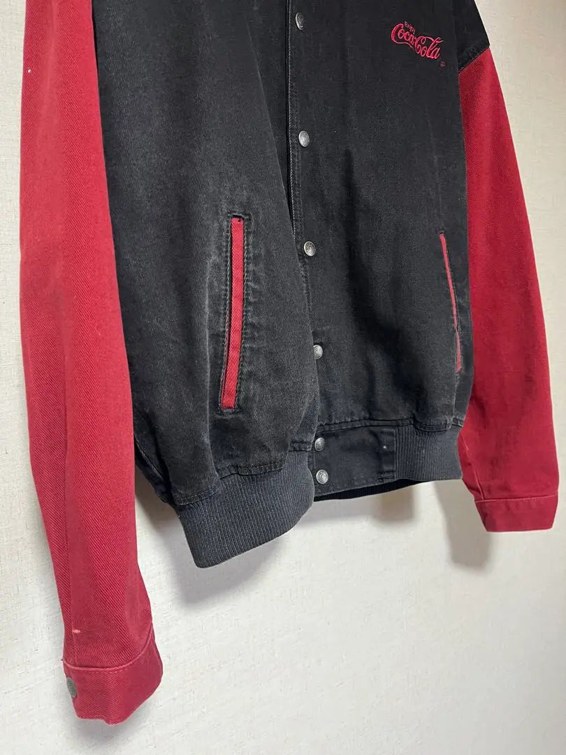 Vintage denim blouson Coca-Cola Canada made varsity jacket denim stadium jacket