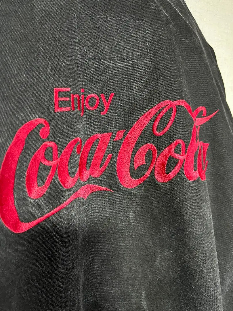 Vintage denim blouson Coca-Cola Canada made varsity jacket denim stadium jacket